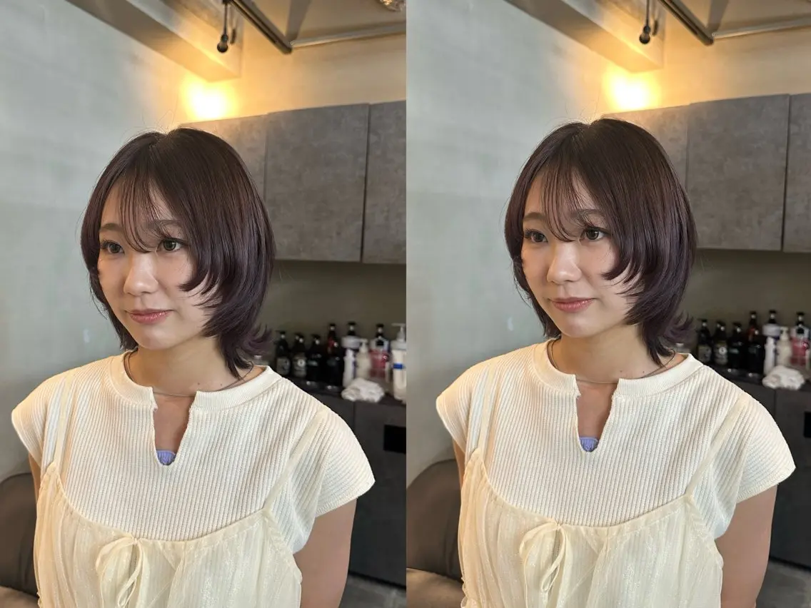 ショート カラー MOE レイヤー/新宿三丁目のヘアスタイル