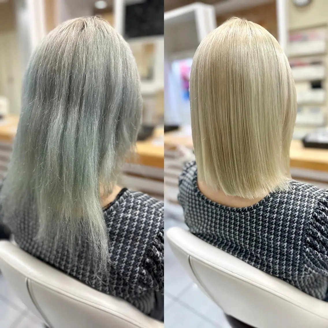 セミロング パーマ 縮毛矯正 トリートメント 髪質改善/縮毛矯正 /レイヤーカット岡部のヘアスタイル
