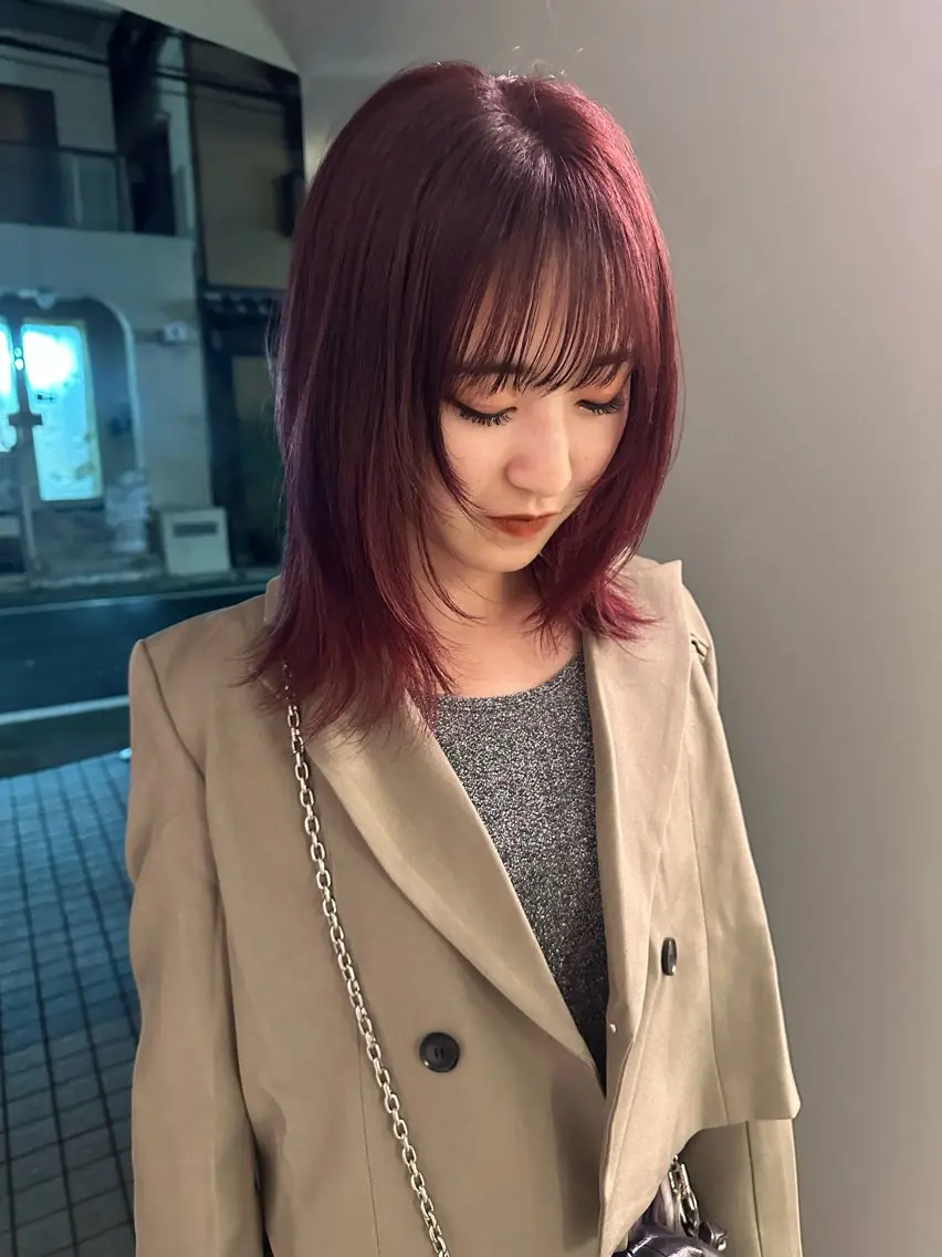 ミディアム カット ヘアカラー ボブ/似合わせ レイヤーcocomoのヘアスタイル