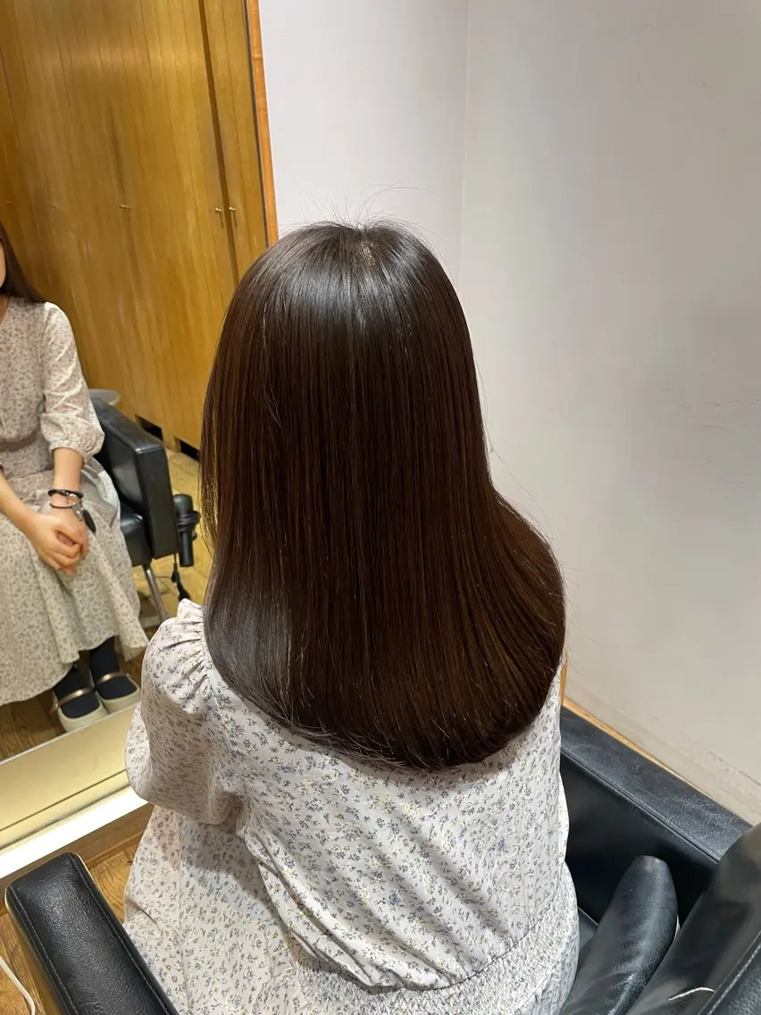 ミディアム パーマ 縮毛矯正 カット 縮毛矯正 トリートメント 縮毛矯正/レイヤー 🌙児玉光瑠のヘアスタイル