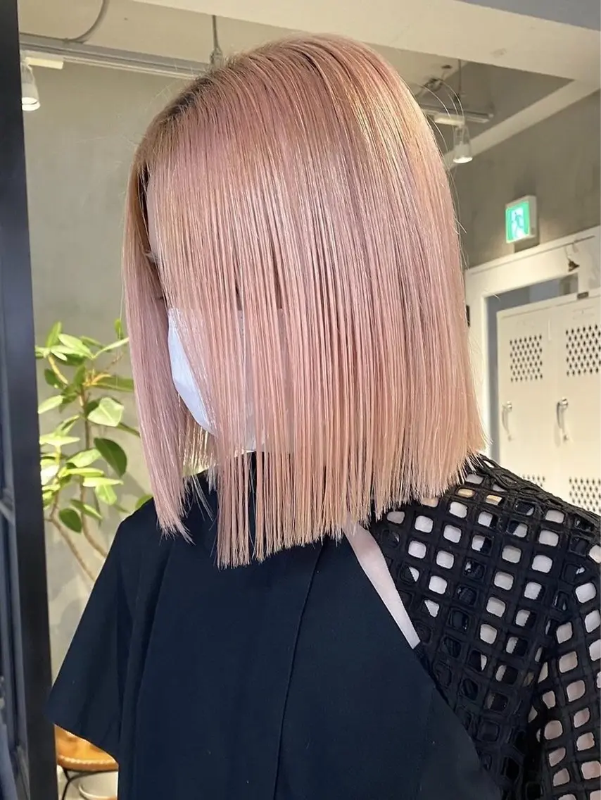 ミディアム ヘアカラー パーマカラー支持⭕️ 春山凜乃介のヘアスタイル