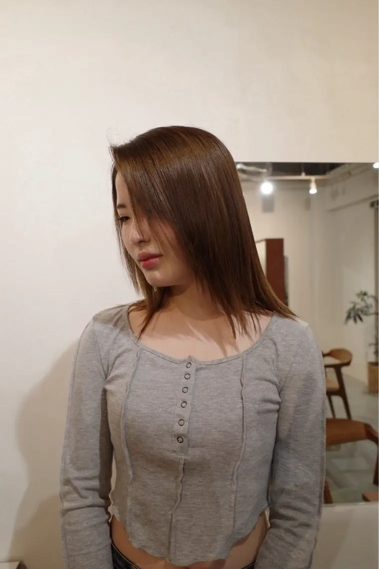 セミロング パーマ ストレートパーマ 【カットモデル募集】 Yoh-/HABUのヘアスタイル