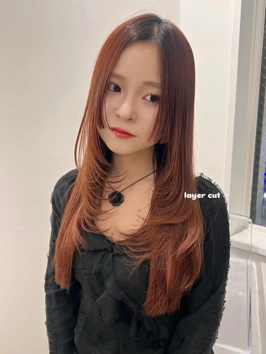 ロング 姫カット レイヤーカット カット 新宿❤︎ヘアセット ♡YUME🪼のヘアスタイル