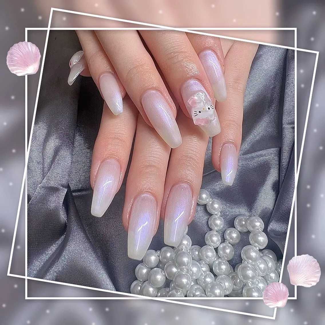 ネイル フレンチネイル グラデーション キラキラネイル 韓国ネイル マグネットネイル ハンドネイル Chill Nailsalonのネイルデザイン