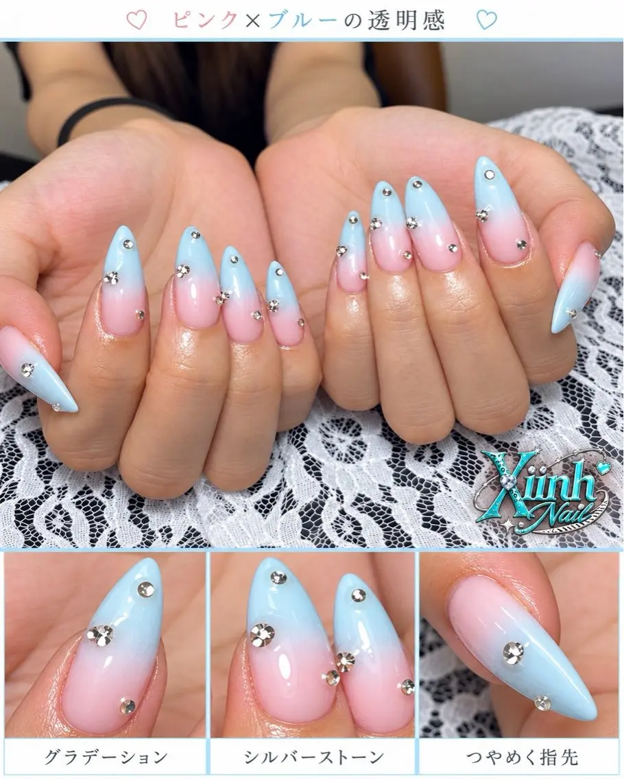 ネイル チークネイル 桜ネイル 長さ出し フットネイル ジェルネイル ハンドネイル XIINH NAIL SALONのネイルデザイン