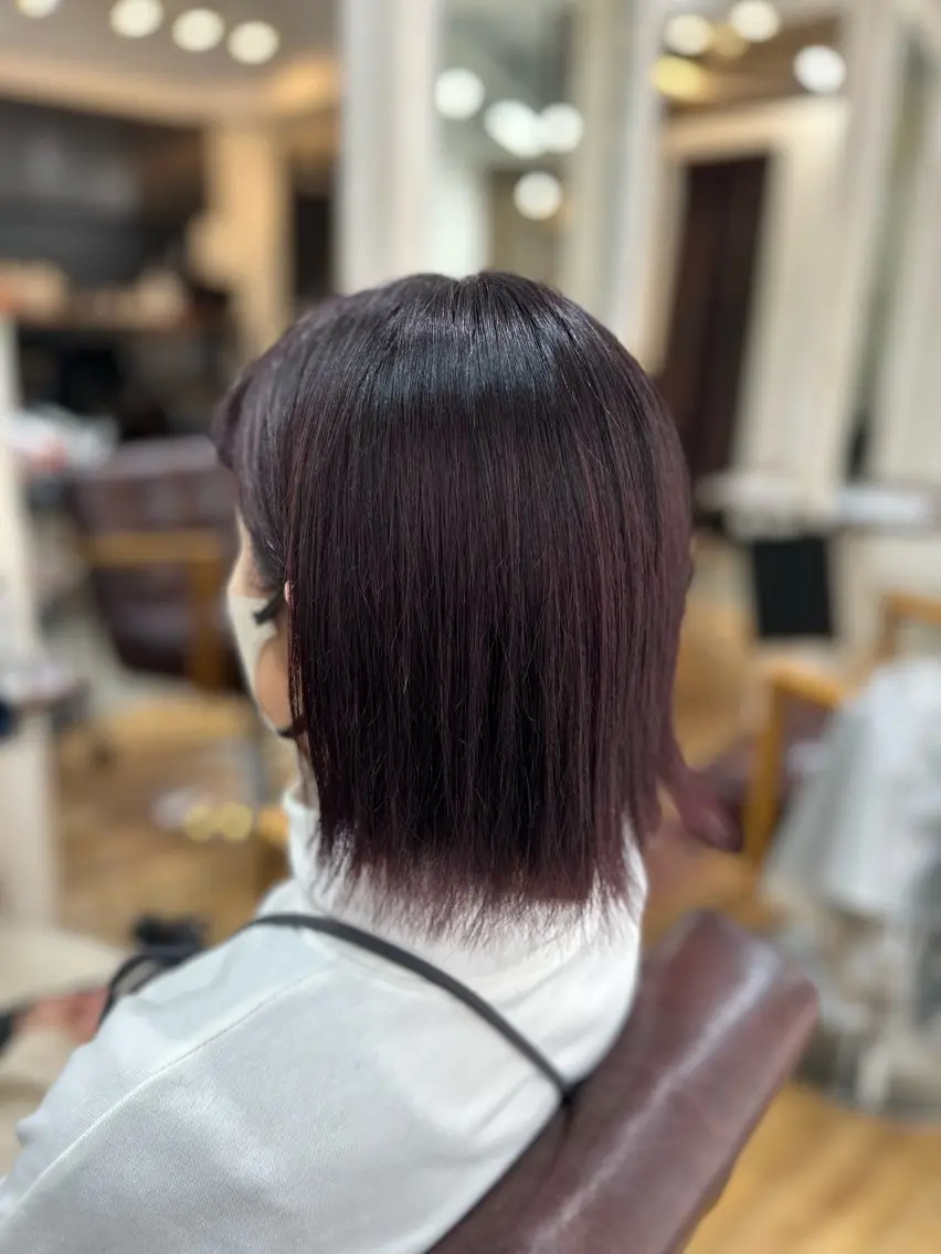 ショート カラー ボルドーカラー ピンクカラー カット ヘアカラー トリートメント メンズパーマ 髪質改善☆有馬のヘアスタイル