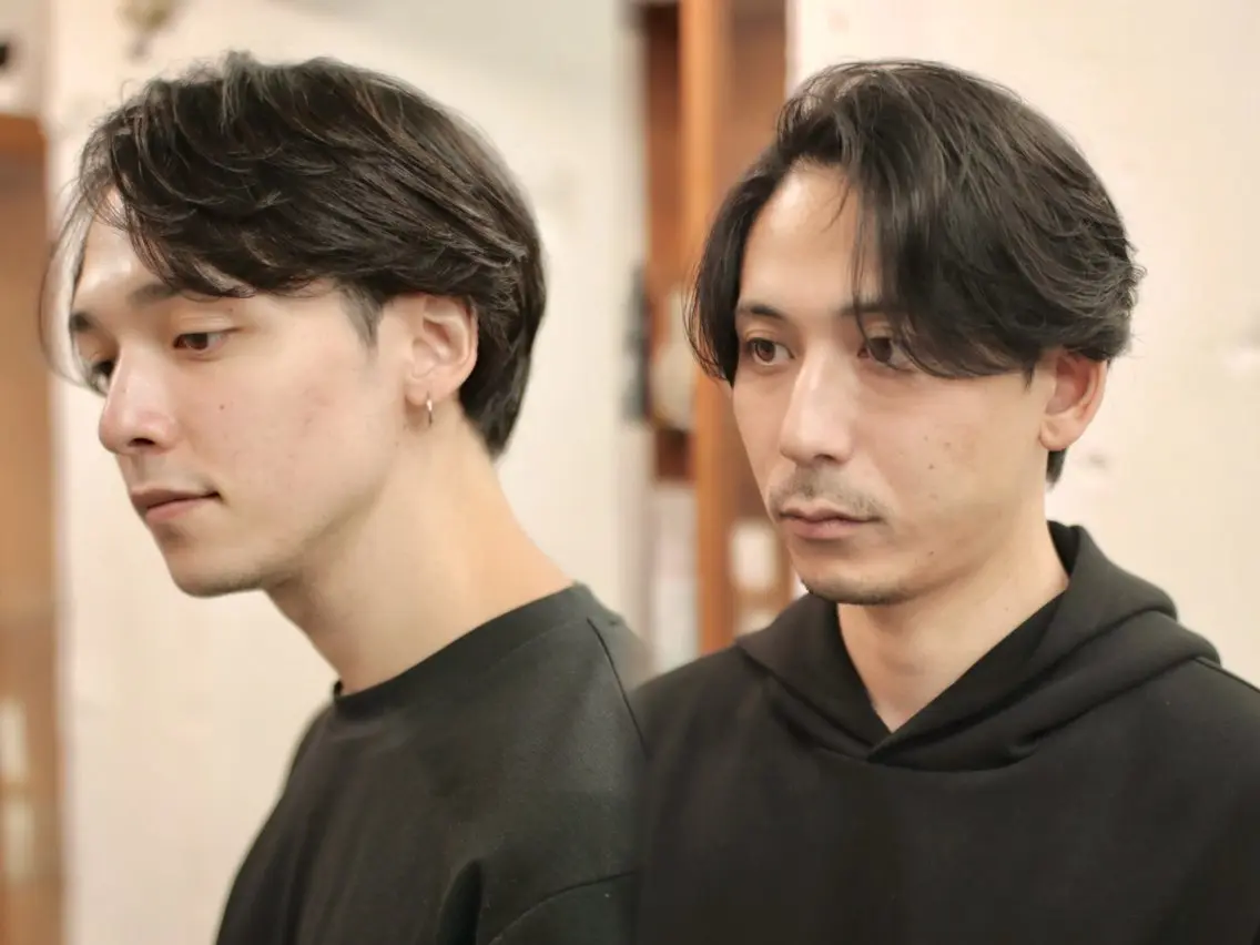 ケアもしつつさらさらに✨men'sカット+縮毛矯正+超音波スタンダードトリートメント🌿の写真