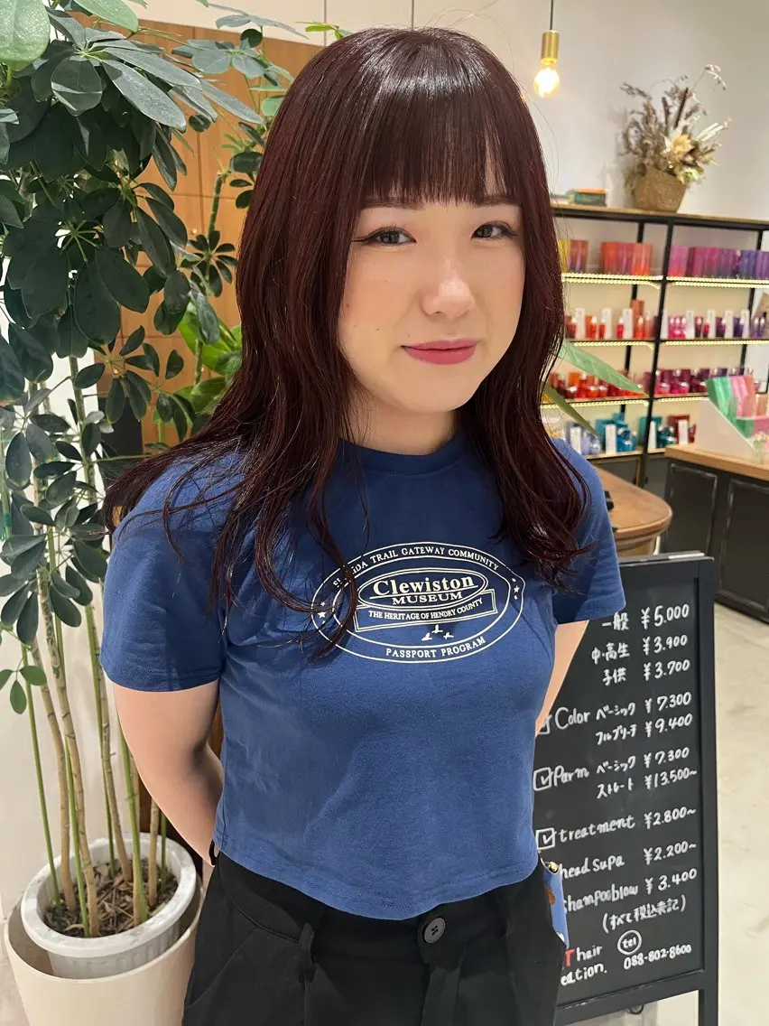 ロング カラー ブリーチ ブリーチなしカラー カット ヘアカラー 岡田 望愛🫧のヘアスタイル