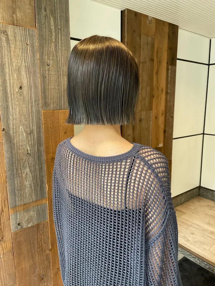 ミディアム カラー 透明感カラー グレージュ カット ヘアカラー トリートメント 渋谷 留菜のヘアスタイル