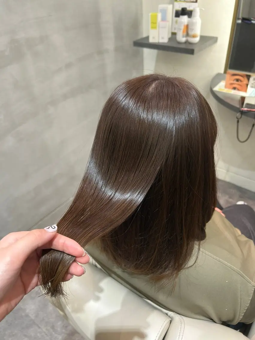 ミディアム カラー ブラウンカラー ナチュラルブラウン ヘアカラー トリートメント 天王寺/HOOP/ 城山悠蘭のヘアスタイル