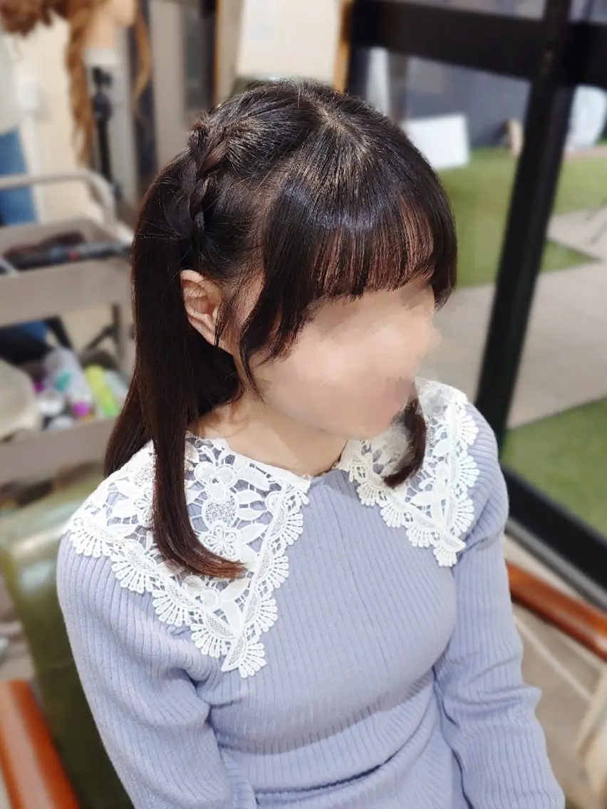セミロング ヘアアレンジ ヘアセット つぐみ ❤︎のヘアスタイル
