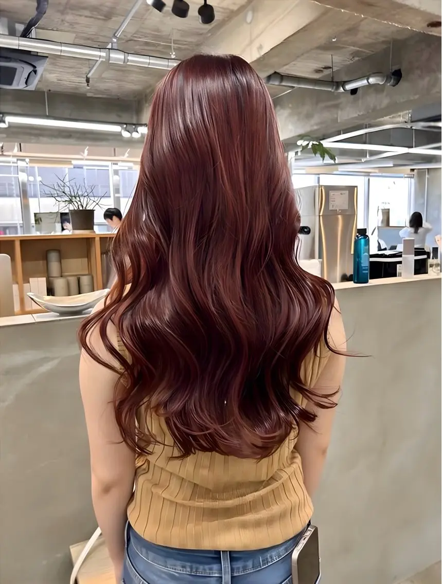 ロング カラー ボルドーカラー freera 京都/ あかねのヘアスタイル