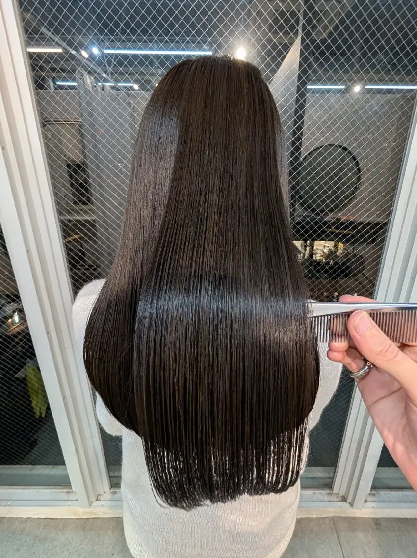 ロング カット トリートメント 髪質改善.縮毛矯正 ×韓国ヘアyukiのヘアスタイル