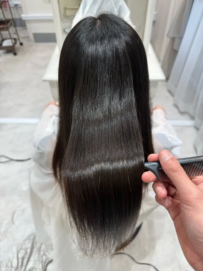 ロング カット 縮毛矯正 Barrel 天王寺 YUUのヘアスタイル