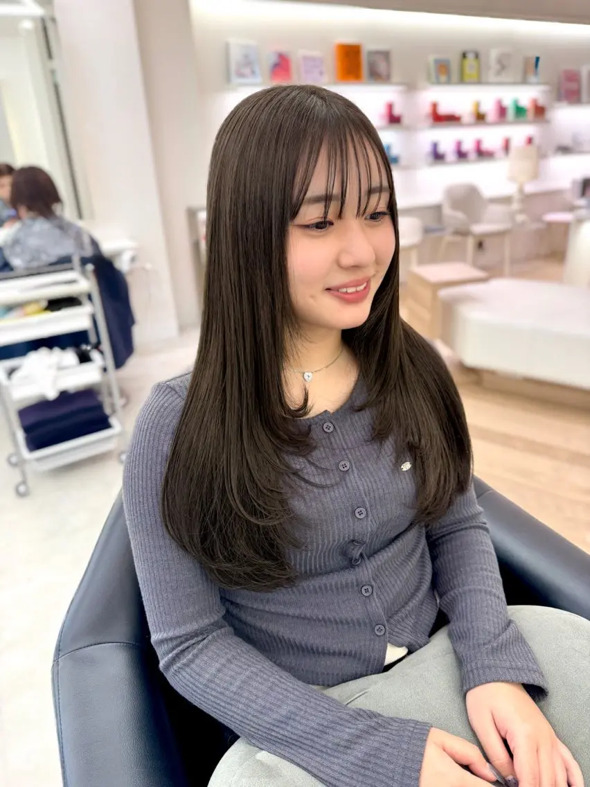 ロング カラー カット ヘアカラー トリートメント NANO／ ハイトーンレイヤーのヘアスタイル