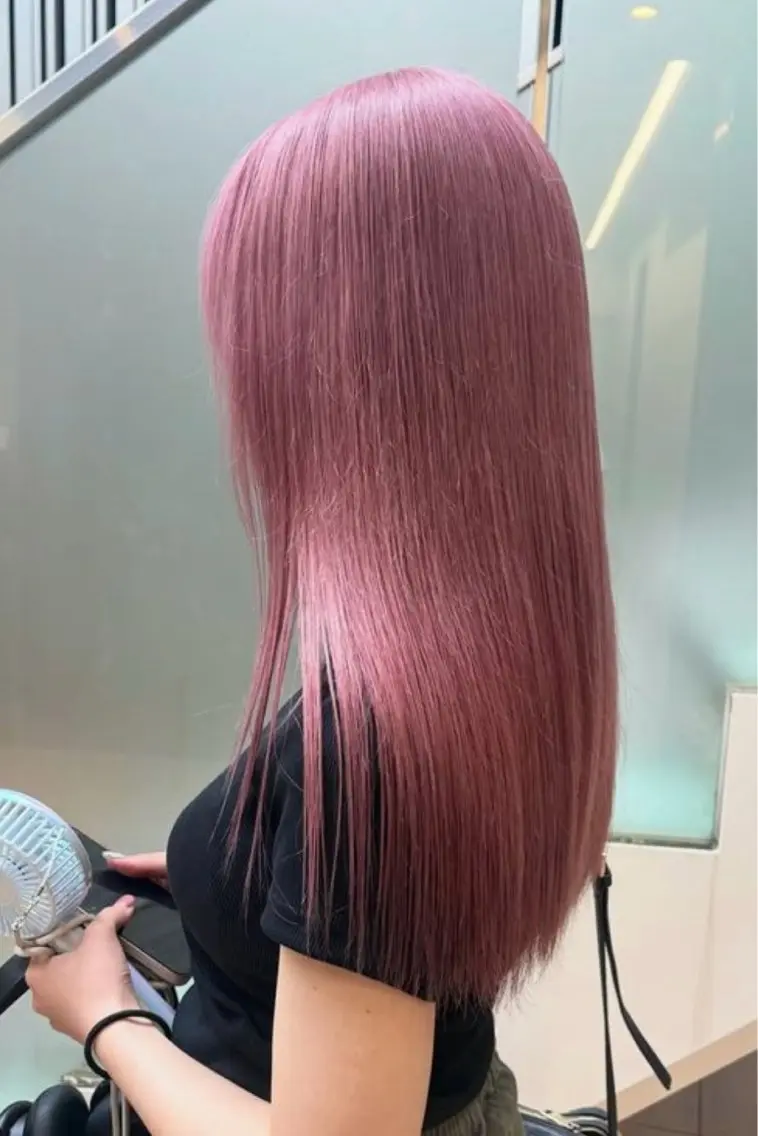 セミロング ヘアカラー トリートメント 💗ピンクカラー/ はるか💗のヘアスタイル