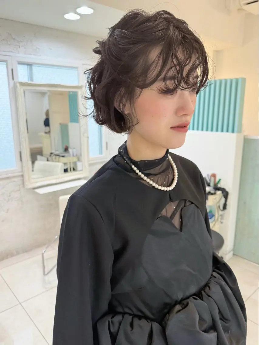 ショート ヘアアレンジ ボブ ヘアセット 透明感カラー🫧ヘア セット🫧松本菜月の眉毛・アイブロウイメージ