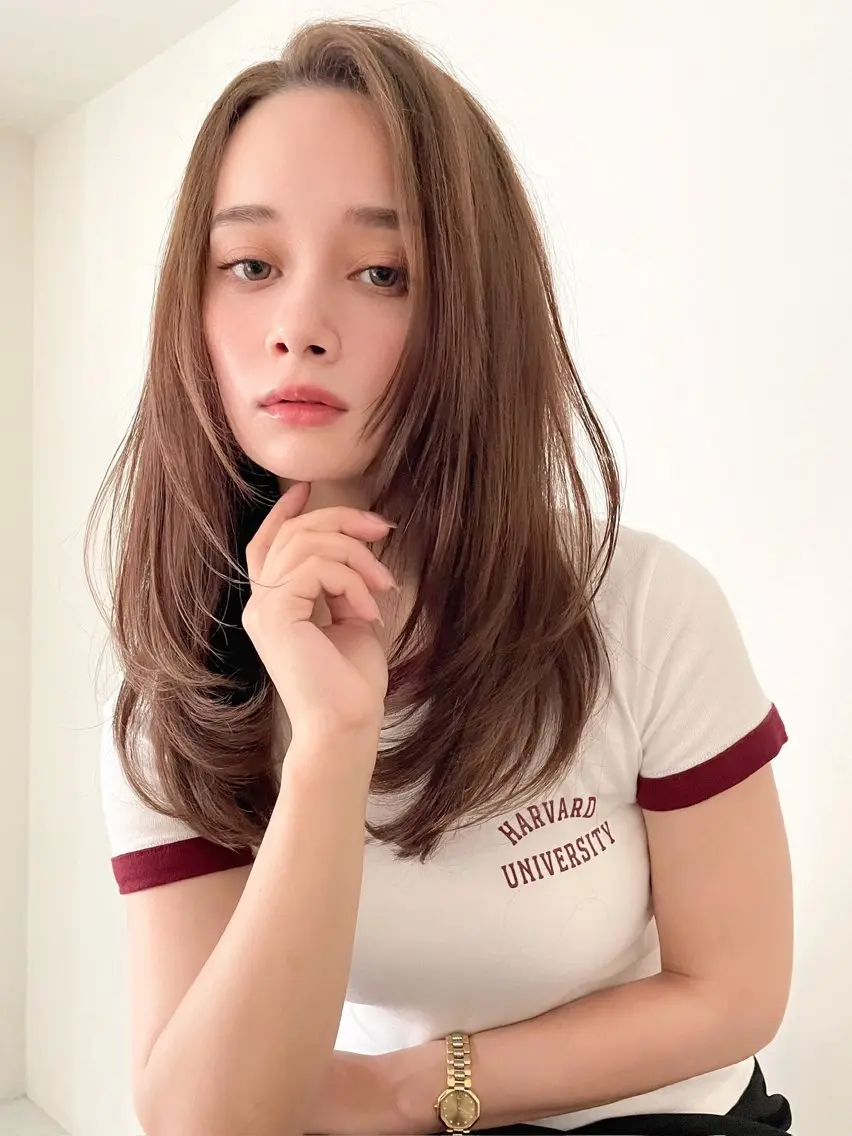 ロング ハイレイヤー レイヤーカット 盛れるレイヤーカット jilblanカホのヘアスタイル