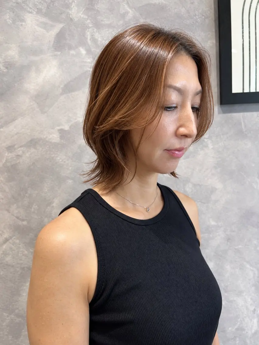 ショート ボブレイヤー ボブ くびれヘア くびれレイヤー レイヤーカット T Akaneのヘアスタイル