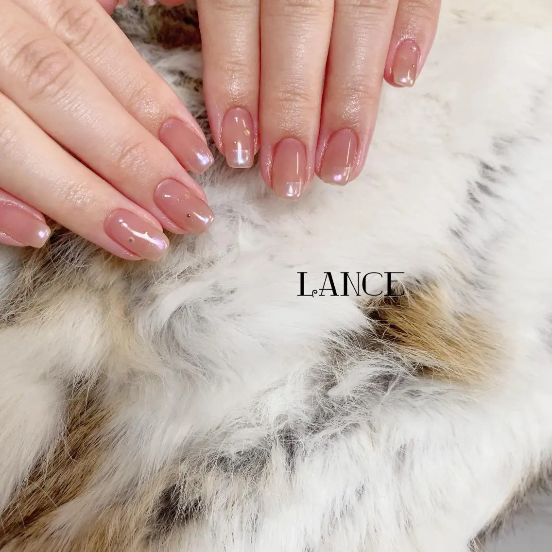 ミディアム ネイル オーロラネイル マグネットネイル ワンホンネイル 冬ネイル ハンドネイル Lance nailのネイルデザイン