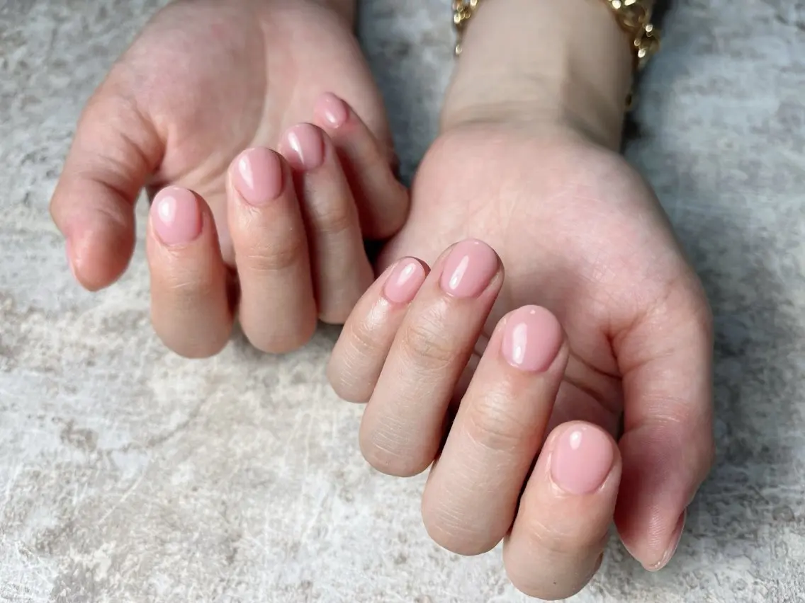ネイル ジェルネイル オフィスネイル ワンカラーネイル パラジェル ピンク nailsalon anrireのネイルデザイン