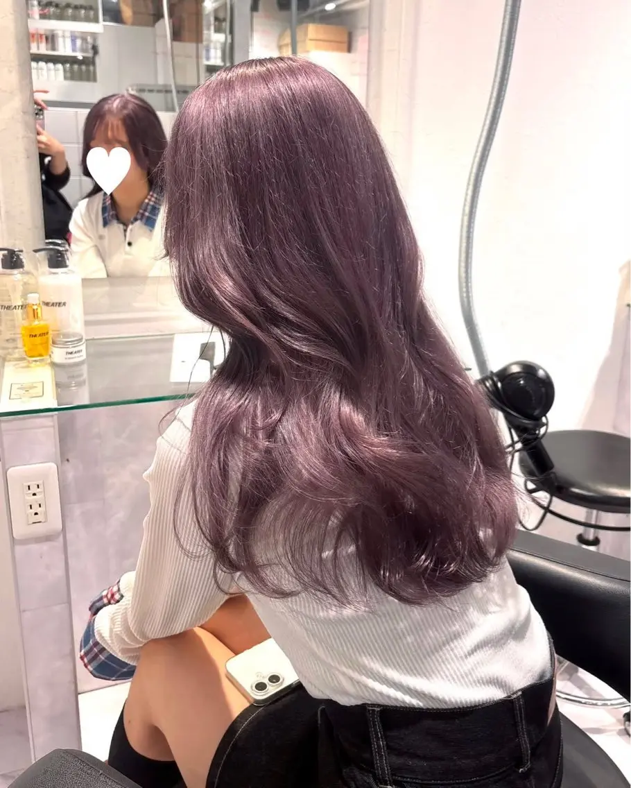 ロング ヘアカラー ブリーチありなし× 淡色🎀𝑼𝑻𝑨のヘアスタイル
