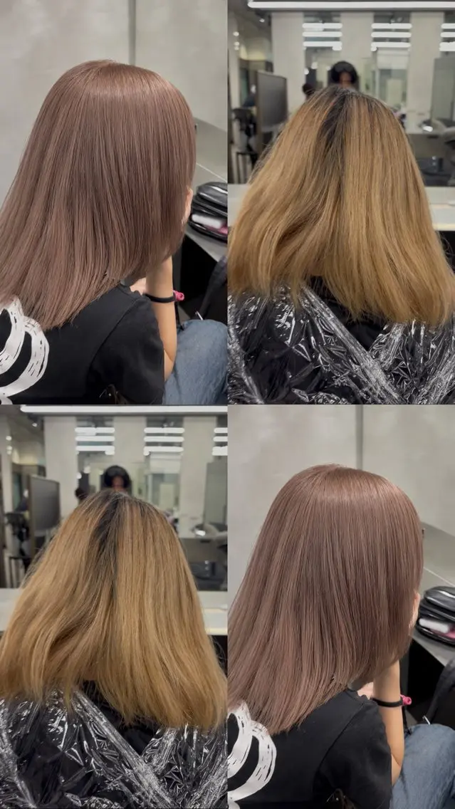 ミディアム 柏木 陽彩 カラー・縮毛モデルのヘアスタイル