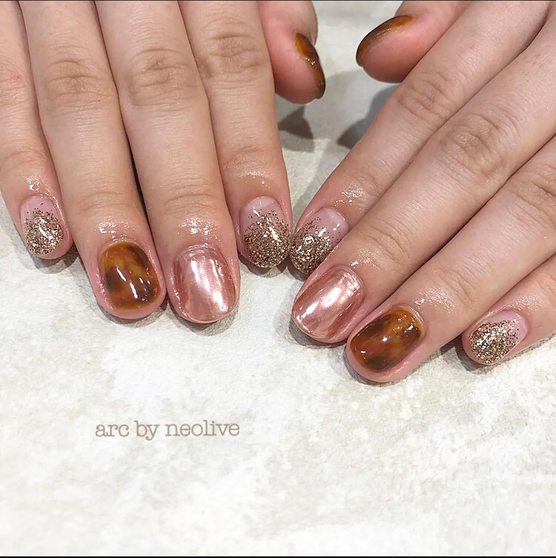 ネイル べっ甲ネイル rina eye&nailのマツエク・マツパデザイン