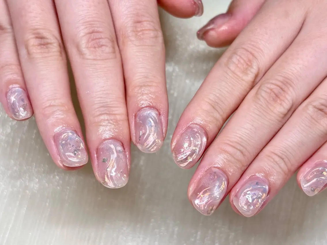 ネイル ニュアンスネイル 春ネイル ハンドネイル ハンドケア ETE LUNA NAILのネイルデザイン