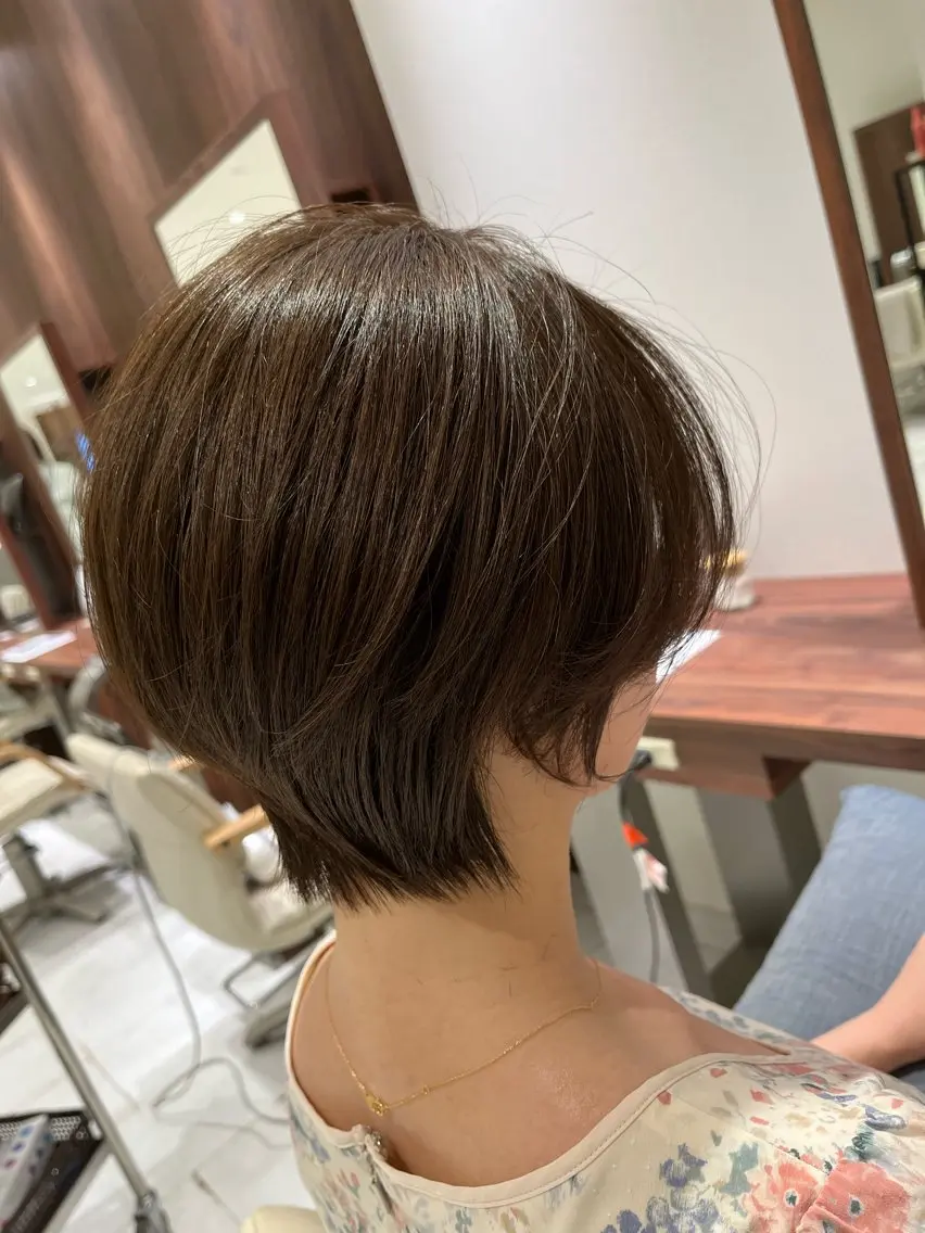 ショート カラー ハイライトカラー ボブ くびれヘア ハイライト 髪質改善 河津 太郎のヘアスタイル