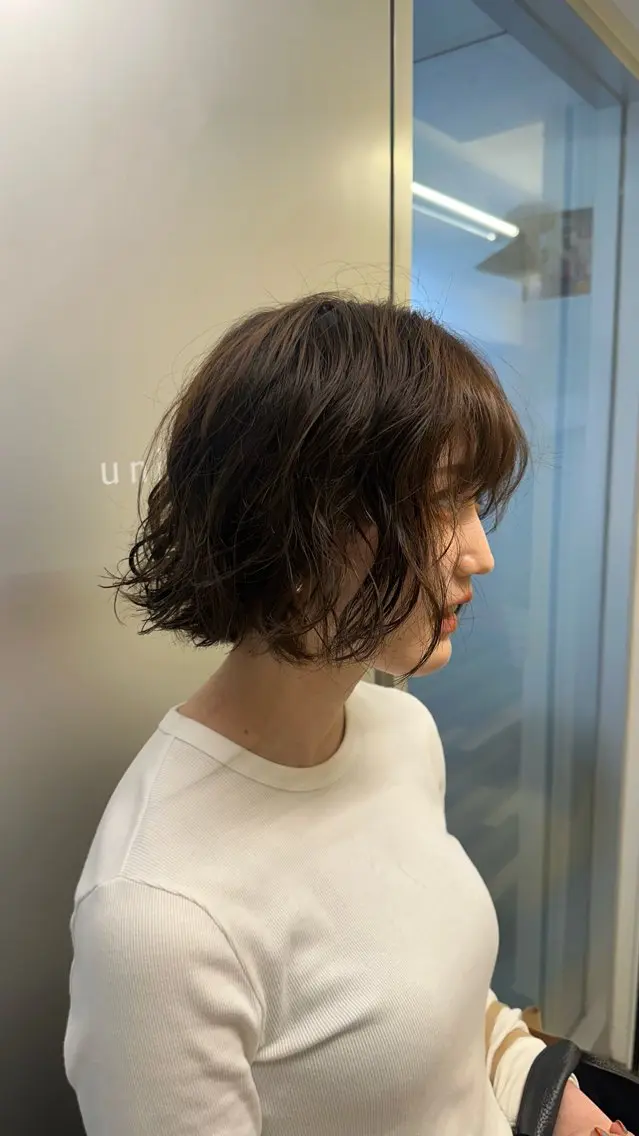 柔らかボブパーマ＋カットの写真