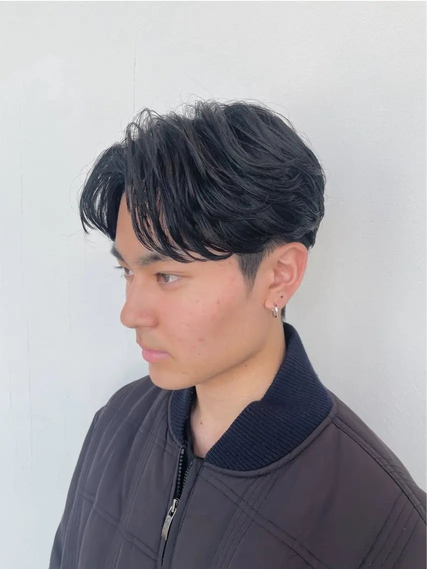 パーマ メンズ メンズパーマ 波巻きパーマ ニュアンスパーマ 【渋谷】ボブ・ レイヤーボブ特化✂︎のヘアスタイル