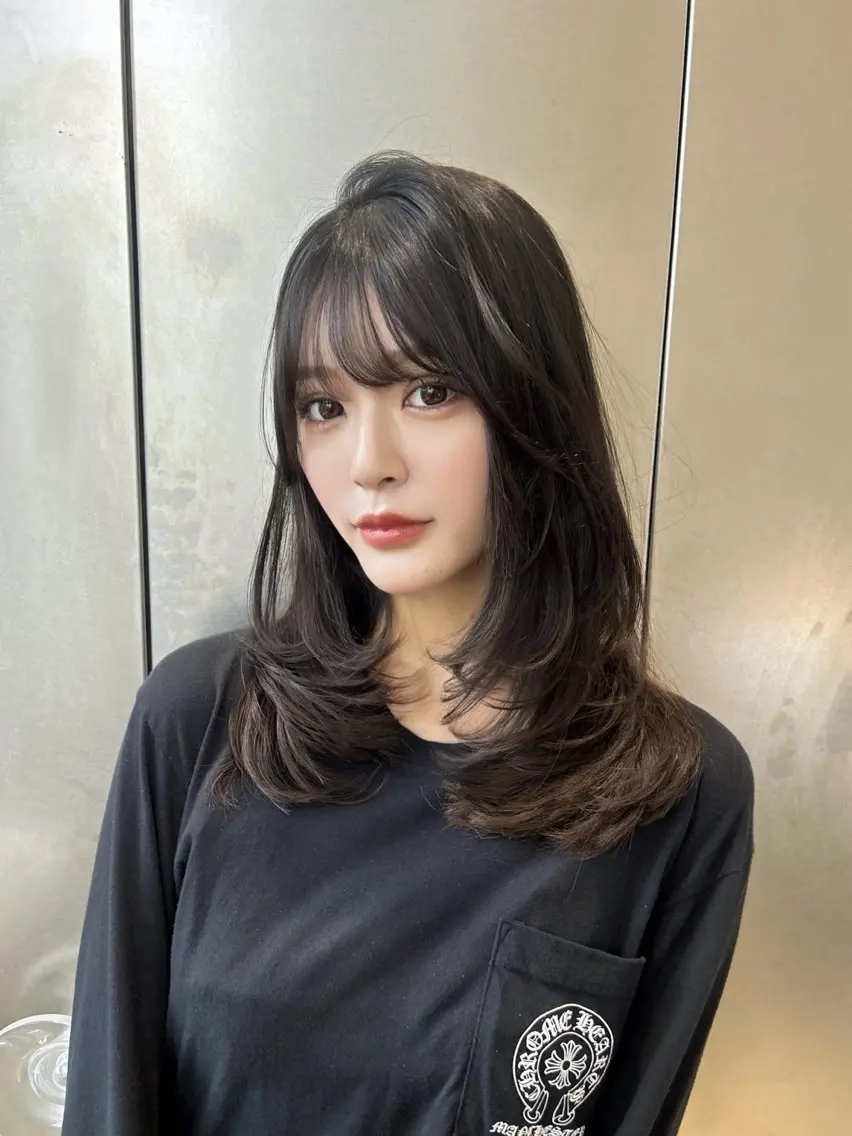ミディアム カラー カット ヘアカラー トリートメント 🩷韓国ヘア/ヨシン モリ🩷Maikaのヘアスタイル