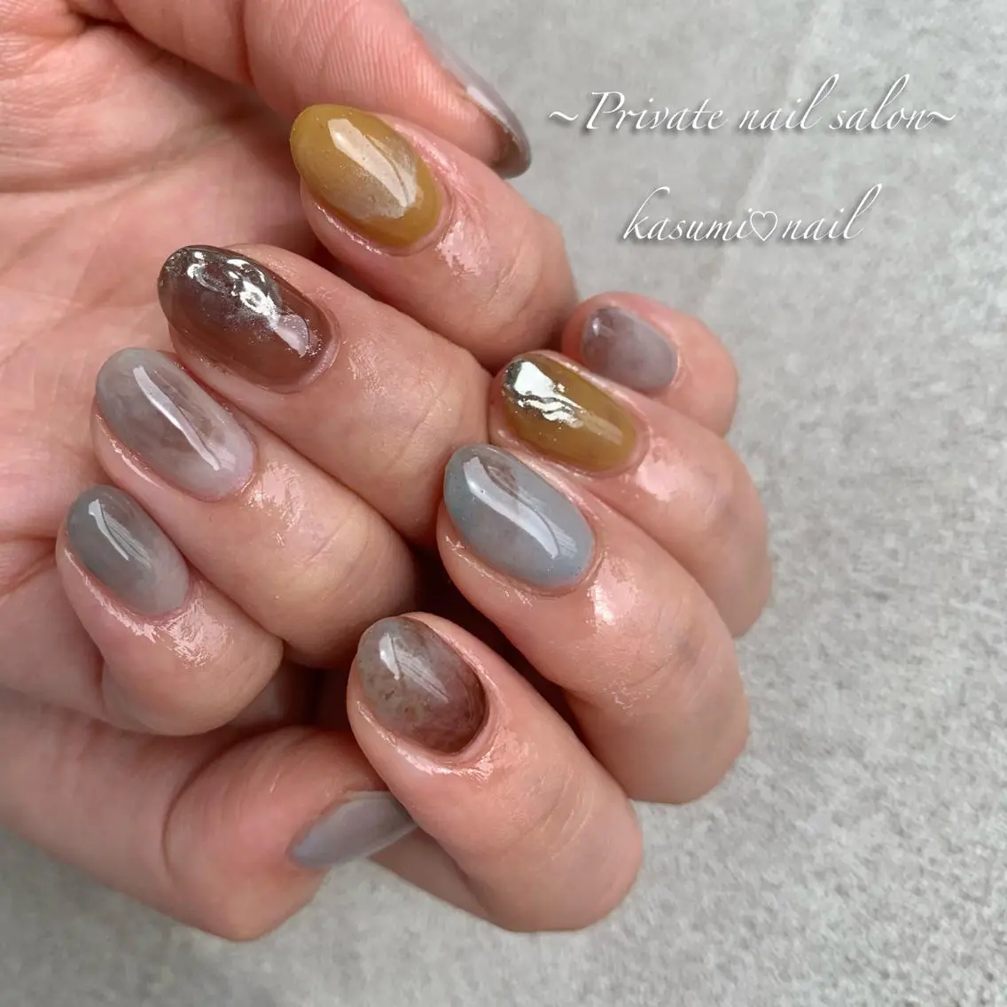 ネイル アートネイル ラメ(グリッター) マグネットネイル ミラーネイル ニュアンスネイル KASUMI♡ Nailのネイルデザイン