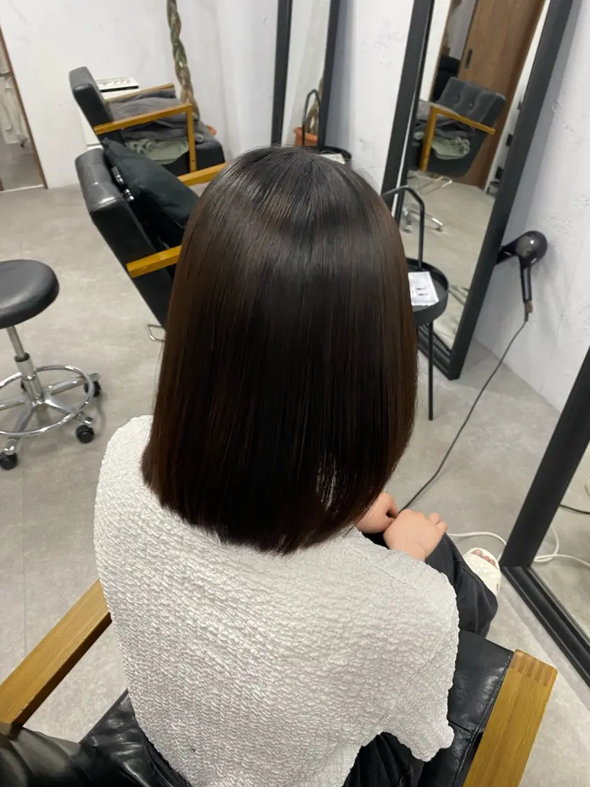 ミディアム 縮毛矯正 トリートメント 太田 すず香のヘアスタイル