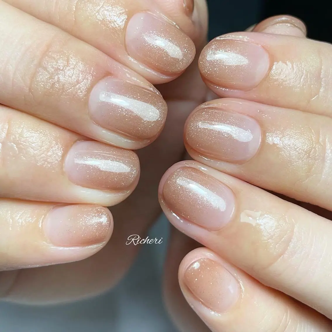 ミディアム ネイル 韓国風ヘア アートネイル フットネイル フレンチネイル ジェルネイル richeri beautyのその他イメージ