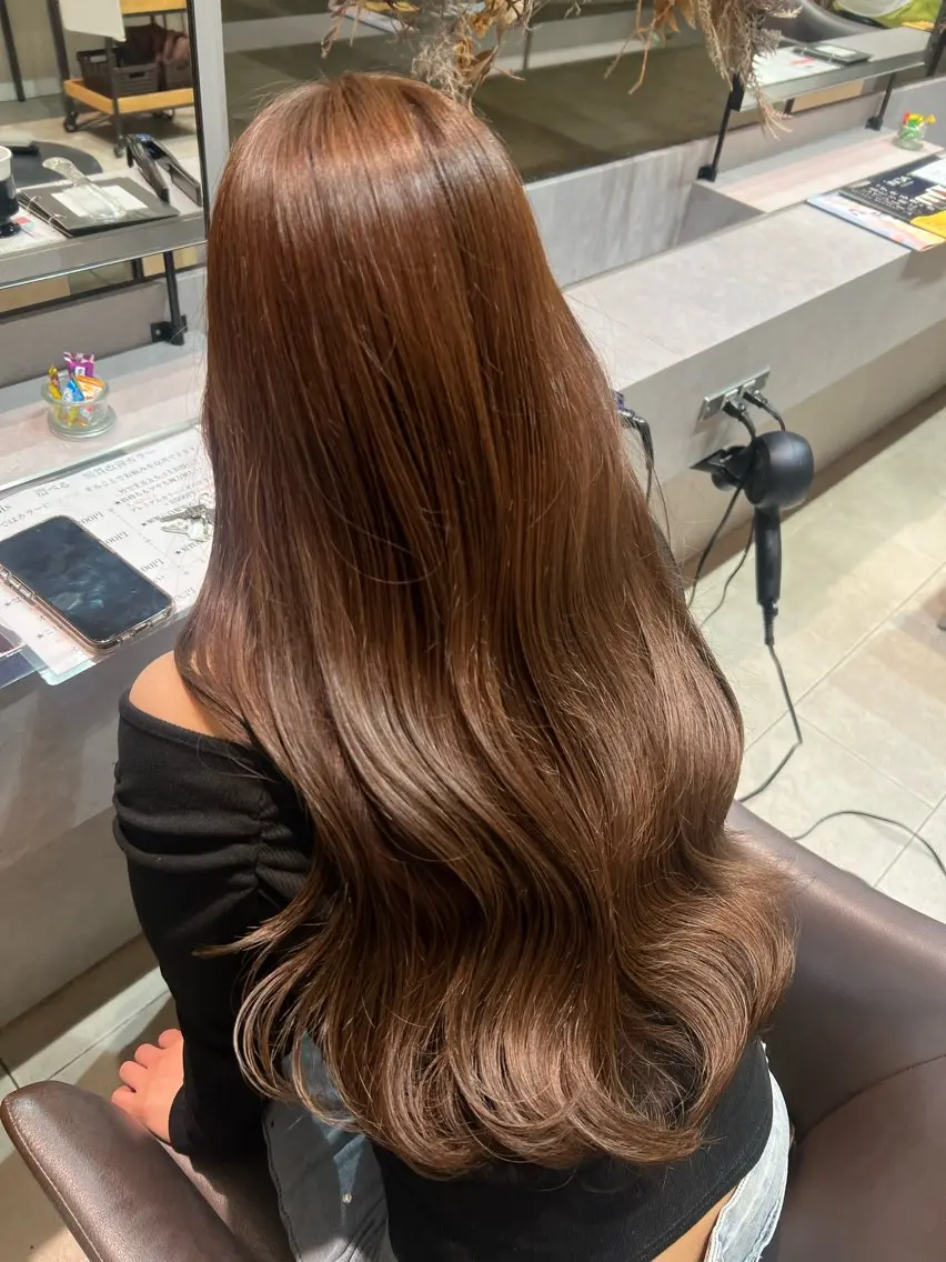 ロング カラー ブラウンカラー ココアブラウン カット ヘアカラー トリートメント 🫧Ai/ ロロネー森ノ宮💖のヘアスタイル
