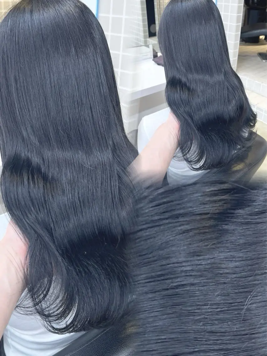 セミロング カラー パーマ ヘアアレンジ メンズ キッズ 🦋縮毛/韓国レイヤ ー/透明感カラー🦋のヘアスタイル