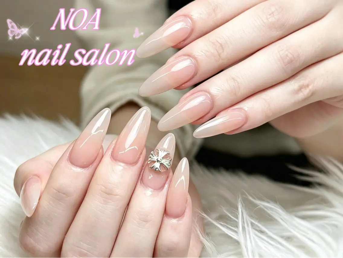 ロング 韓国風ヘア ハンドネイル Noa Nail みつきのネイルデザイン