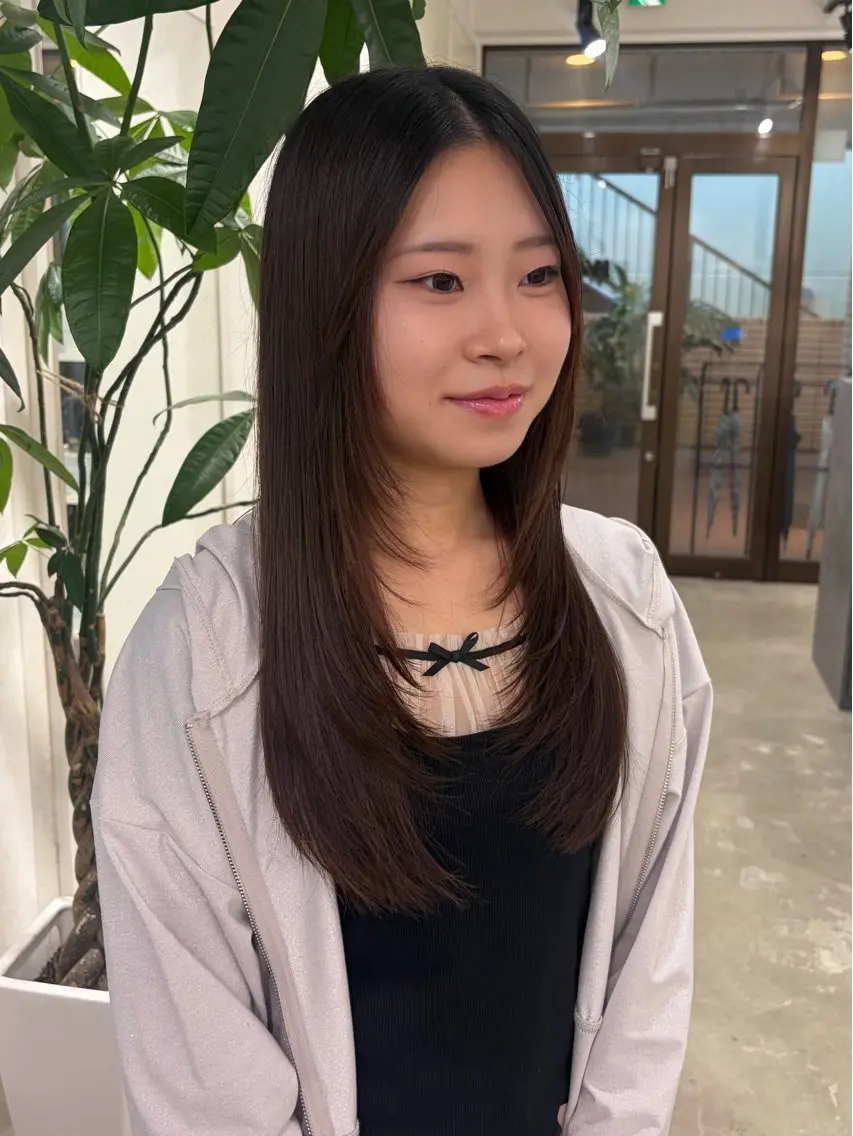 ロング 韓国風ヘア レイヤーカット カット トリートメント 韓国ヘア🇰🇷 HINAのヘアスタイル