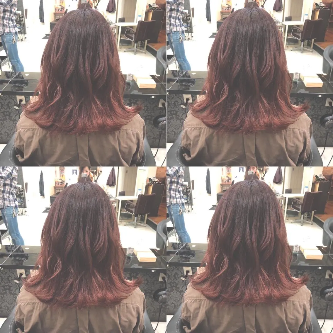 ミディアム カラー グラデーションカラー レッドカラー 🌷MAYU 🌷のヘアスタイル