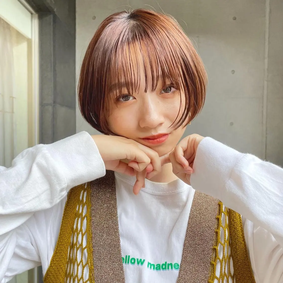ショート カラー ブラウンカラー ピンクカラー ピンクブラウン ショートヘア ✨👑お洒落ショート ❣️村上せいな✨のヘアスタイル