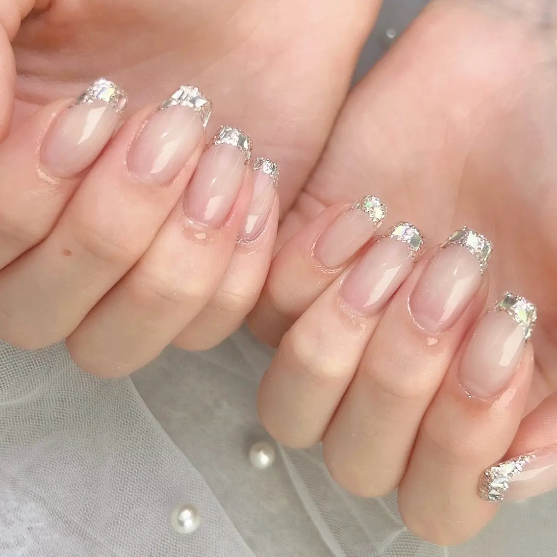 💠先着10名様限定💠【オフあり】HANDガラスフレンチ(ベースカラー込み) ˖˚˳⌖の写真