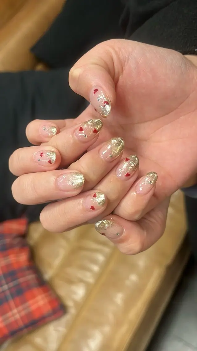 ネイル フラッシュネイル マグネットネイル ニュアンスネイル シンプルネイル バレンタイン SAKU nail 作島茜のネイルデザイン