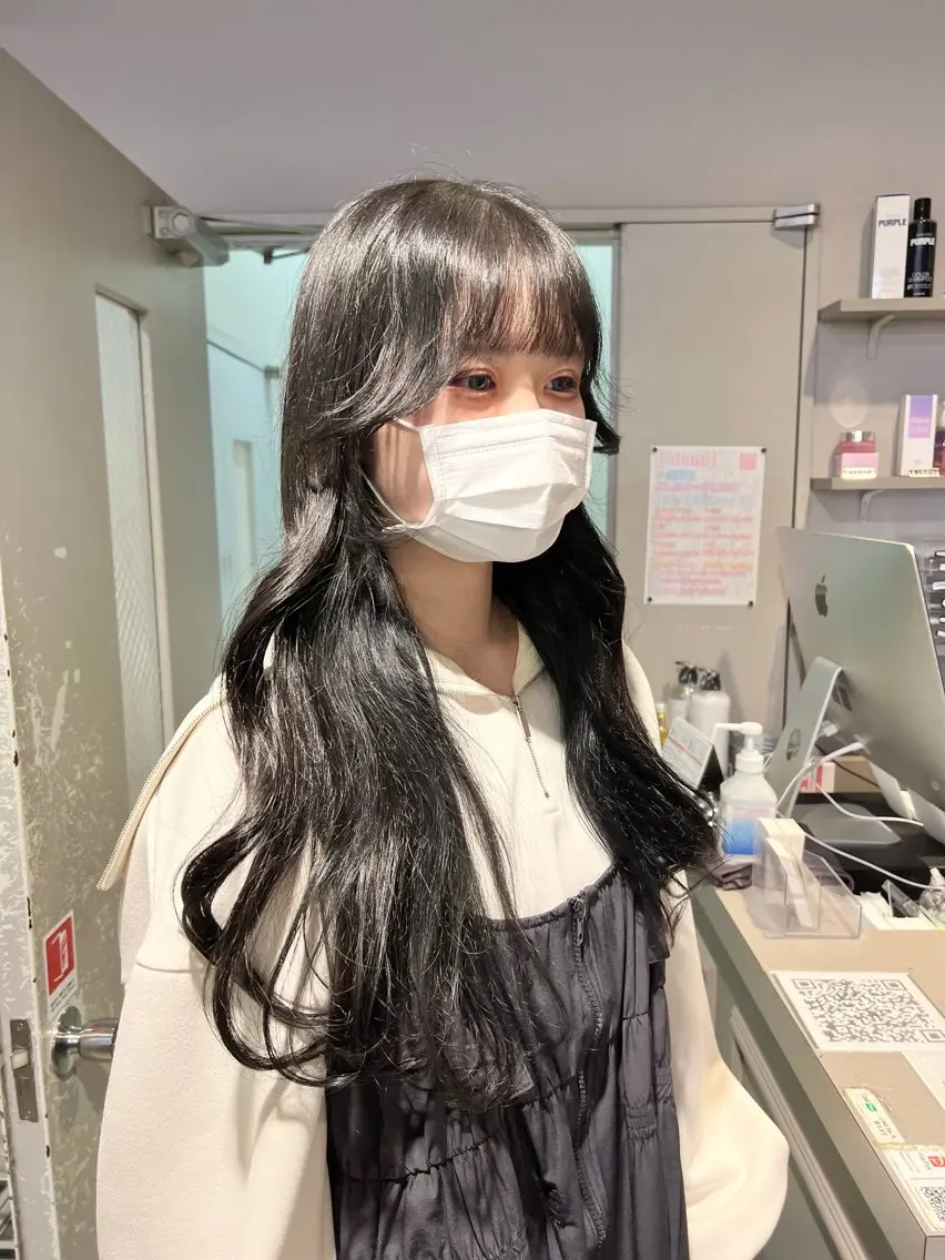 ロング カラー パーマ ヘアアレンジ メンズ 上品＆韓国風 🥀海心🥀のヘアスタイル