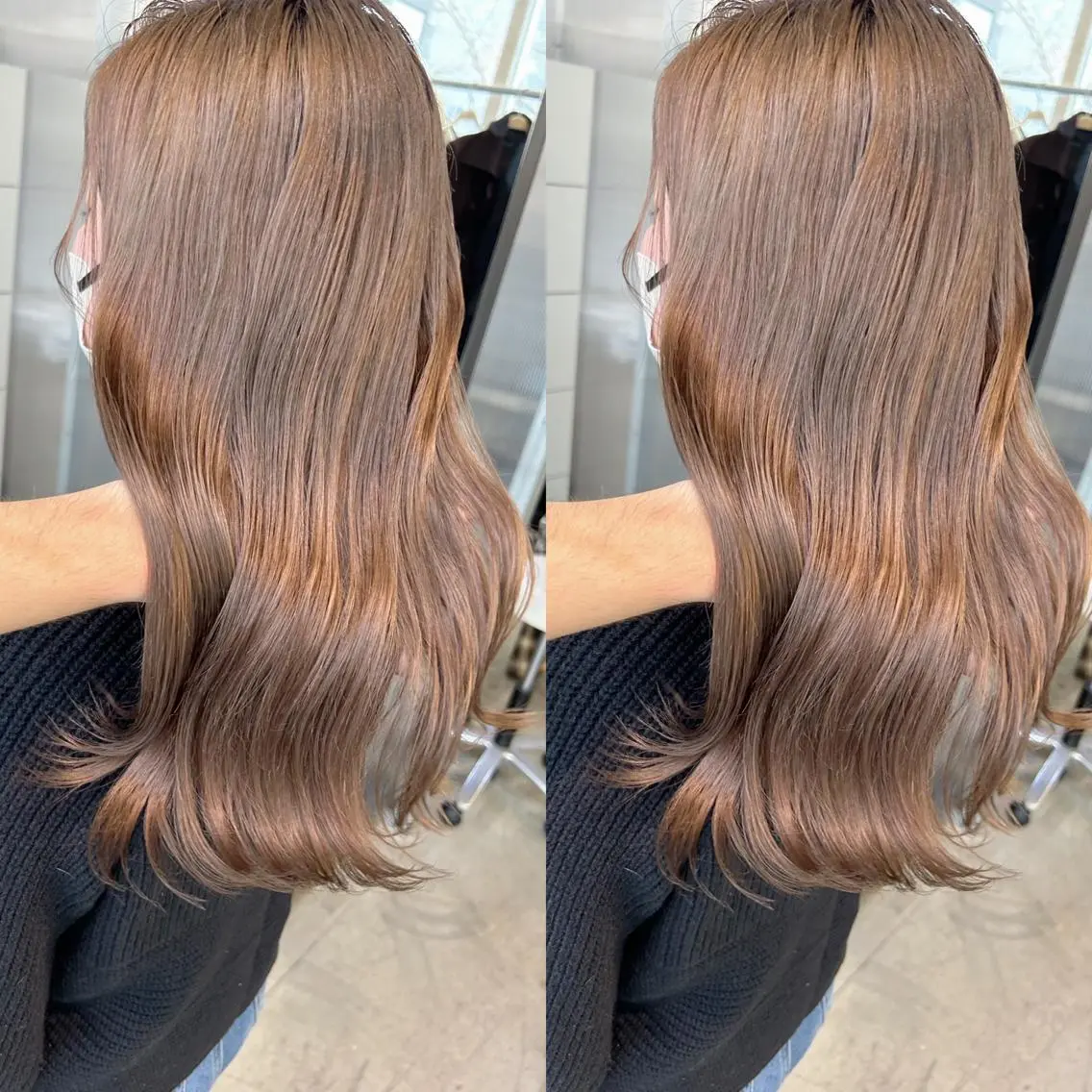 ミディアム カラー ヘアカラー トリートメント yoriダブルカラー 代表すがわらのヘアスタイル