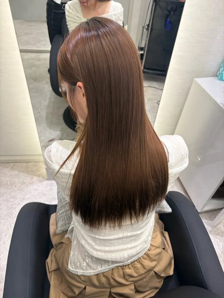 ロング パーマ カット 縮毛矯正 よしえ/心斎橋 /中華ワンホンヘアのヘアスタイル