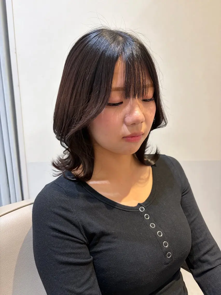 ミディアム カラー ミディアムレイヤー 韓国風ヘア レイヤーカット カット ヘアカラー トリートメント 韓国ヘア•艶カラー 🌷薫のヘアスタイル