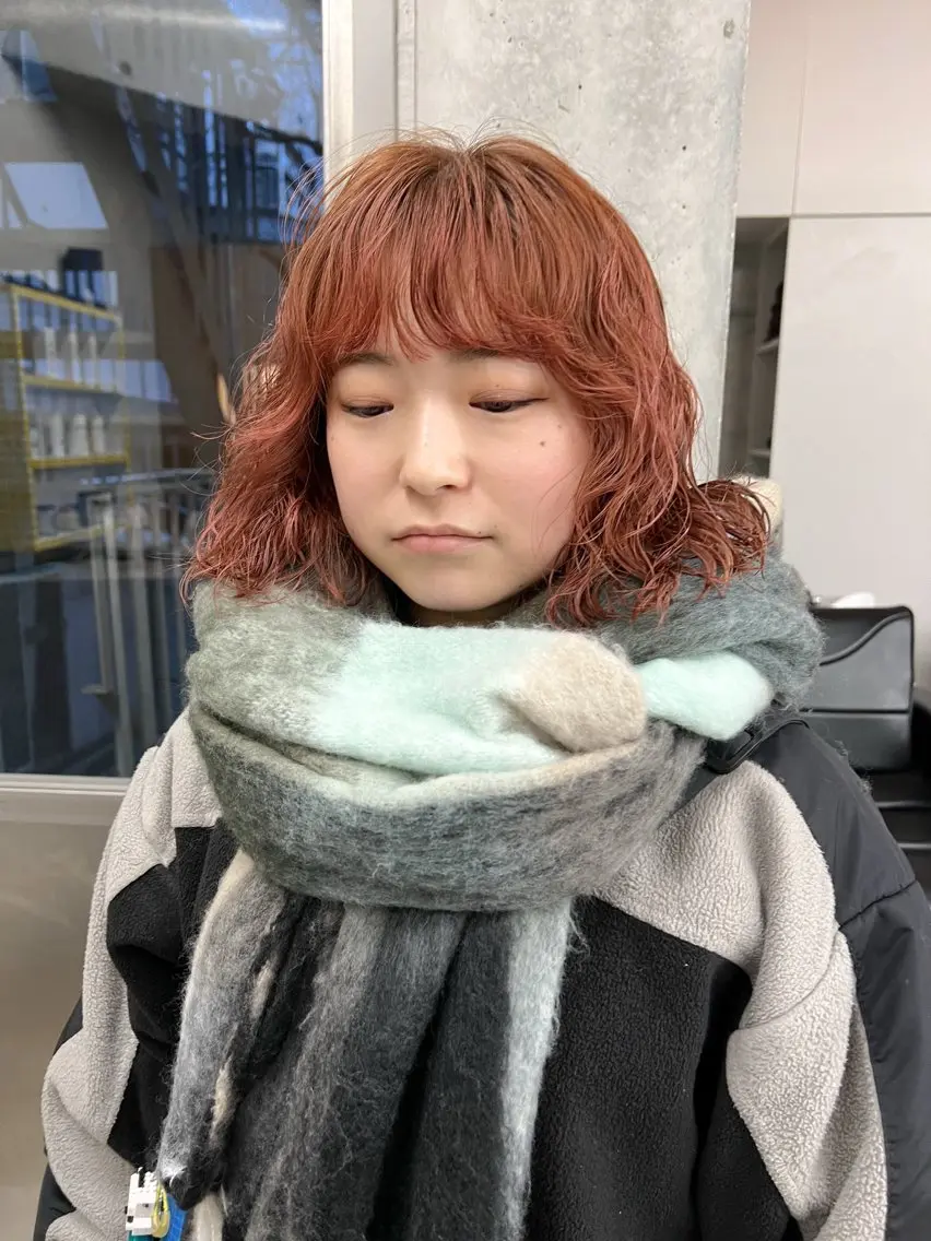 ミディアム カット パーマ ボブ/パーマ 🐕🦺Nagiのヘアスタイル