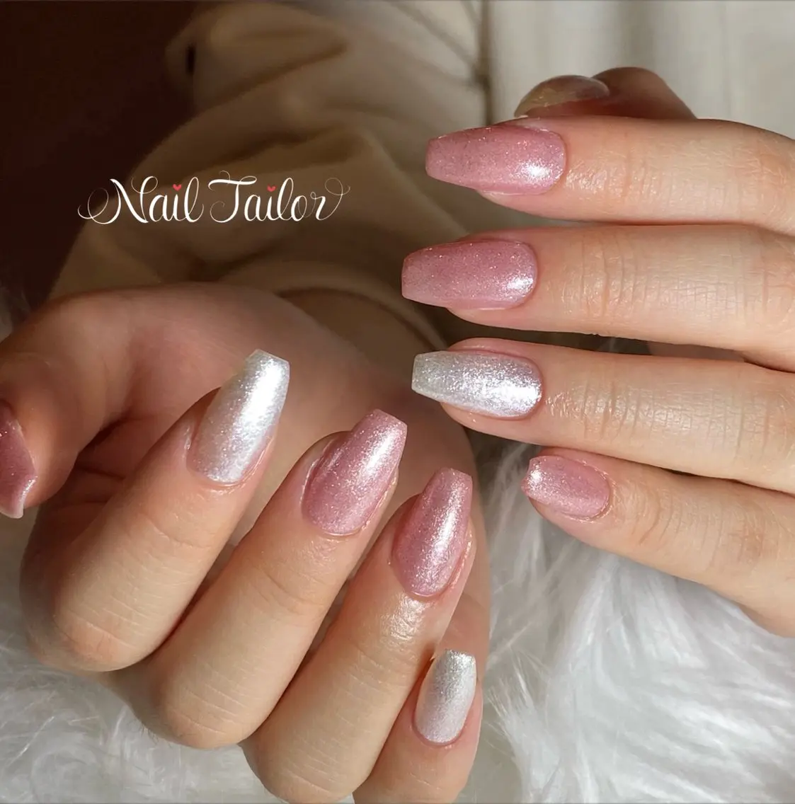 ネイル 長さ出し ジェルネイル キラキラネイル ラメ(グリッター) ワンカラーネイル ハンドネイル NailTailor ネイルテイラーのネイルデザイン